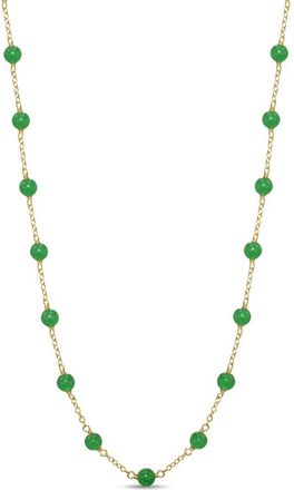 Jewelmak 14K Green Jade Necklace