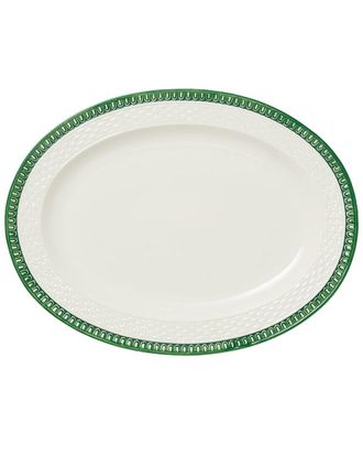 Certified International Le Jardin Embossed Rattan Oval Platter