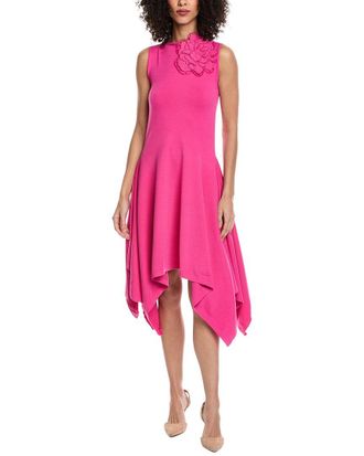 Oscar De La Renta Oscar De La Renta Bateau Neck Drape Knit A-Line Dress