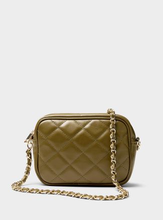 Simons Womens Quilted leather crossbody bag Exclusive collection from Italy