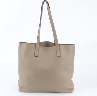 Prada Grayish Leather Handbag Shoulder Bag Tote Bag (Pre-Owned)