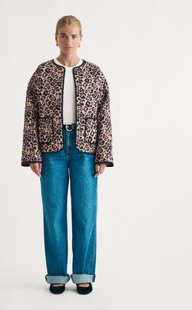 Nobody's Child Leopard Print Quilted Jacket