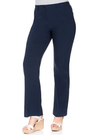 Sheego Webhose SHEEGO, Damen, Gr. 40, Normalgr&ouml;ssen, blau (marine), 70% Viskose, 25% Polyamid, 5% Elasthan, unifarben, Hosen Webhose