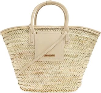Jacquemus Tote Bags, female, Beige, Size: ONE SIZE Le Panier Soli Tote