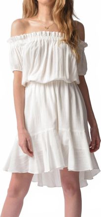 NSF Niara Short Sleeve Peasant Dress In White