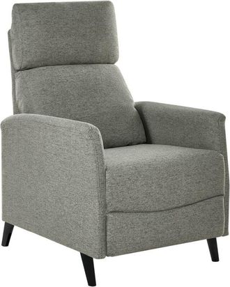 Beliani Sill&oacute;n Retro Reclinable Respaldo Ajustable Reposapi&eacute;s Tapizado Tela Verde Claro Selvik