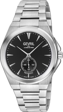 Gevril Group Mens Montauk Mens316L Stainless Steel Case, Black Dial, 316L Bracelet Watch - Silver - One Size