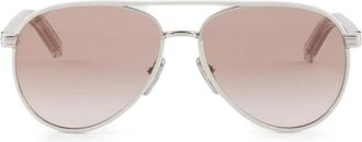 Prada Occhiali da sole con montatura stile pilota - Bianco