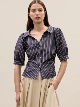 Rebecca Taylor Isla Stripe Poplin Shirt