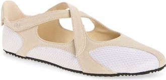 Reformation Terra Ballet Sneaker in Almond Suede Mesh at Nordstrom, Size 10.5