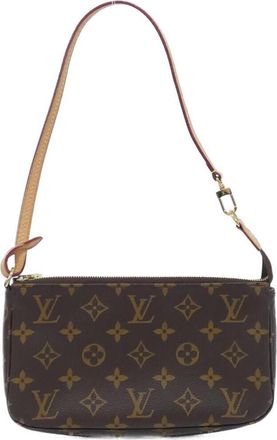 Louis Vuitton Marron Coated Canvas Pochette Pouch (Pre-Owned)