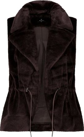 Monari Fluffy Faux-Fur Vest - Dames - Jassen - Bruin - Maat: M Leer