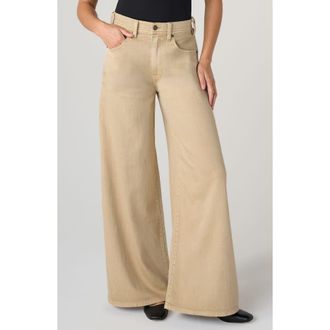 Liverpool Kit High Waist Relaxed Wide Leg Jeans in Light Khaki at Nordstrom, Size 12