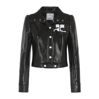 Courr&egrave;ges Light Jackets, female, Black, Size: 2XS Reedition Vinyl Jacket