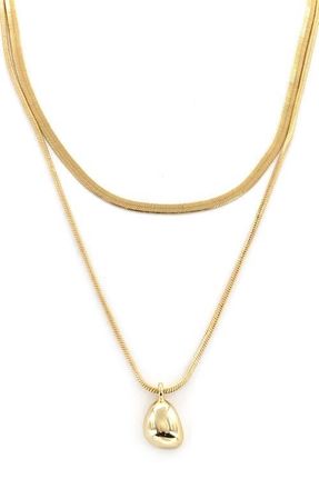 Panacea Layered Herringbone Chain Necklace in Gold at Nordstrom