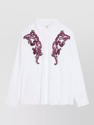 Dries Van Noten embroidered oversized cotton shirt