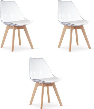 OEM Silla Mark - Transparente / Patas Naturales X 3