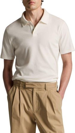 Vince Mesh Knit Polo in Off White at Nordstrom, Size Xx-Large