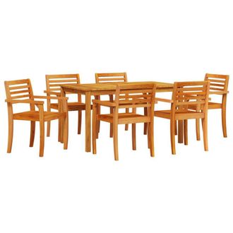 Berkfield Home 7 Piece Garden Dining Set Solid Wood Acacia