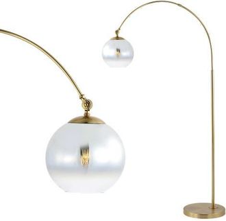Jonathan Y Designs Nora 71 Coastal Vintage Iron LED Floor Lamp in Brass Gold at Nordstrom