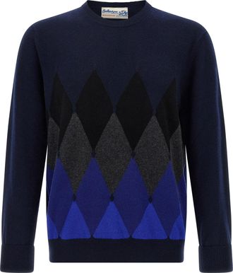 Ballantyne Argyle Pattern Sweater Maglioni Blu-Uomo
