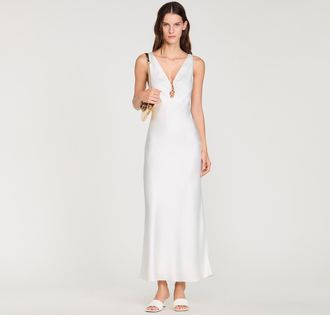 Sandro Jewel satin-effect maxi dress