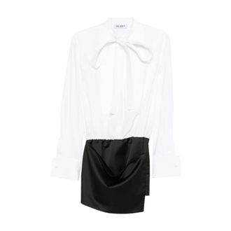 The Attico Kleedjes, Dames, Wit, S, Katoen, Korte Jurk