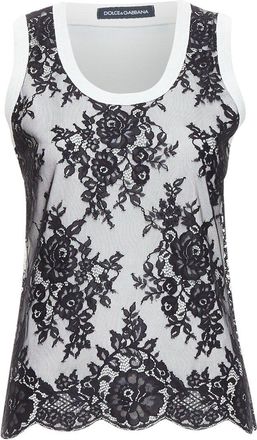 Dolce & Gabbana Lace Overlay Top, Size It 40 (Authentic Pre-Loved)