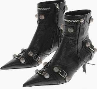 Balenciaga Stivaletti in Vernice Martellata CAGOLE con Borchie 5cm Balenciaga