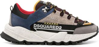 Dsquared2 panelled leather sneakers - men - Calf Leather/Fabric/Calf Leather/Fabric/Rubber - 40.5 - Grey