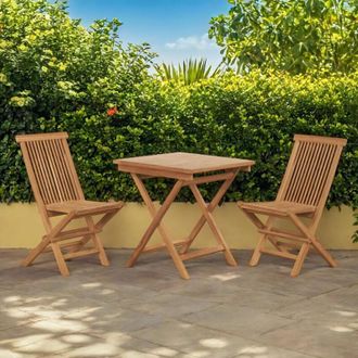 Wanda Collection Conjunto De Mesa Y 2 Sillas De Jard&iacute;n De Teca Harry