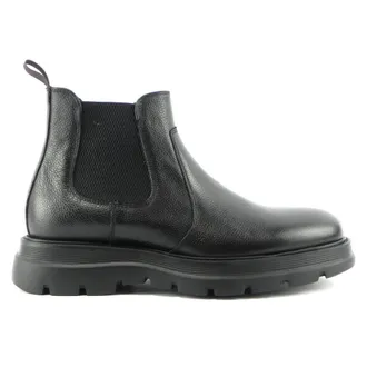 Marco Ferretti Schoenen, Heren, Zwart, 41 EU, Leer, Zwarte Chelsea boots in Beatles-stijl