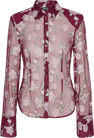 Rotate Camicia con ricamo a fiori - Rosso
