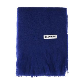 Jil Sander Mohair-Blend Scarf - female - Jil Sander - Winter Scarves - Blue - ONE SIZE - Accessories