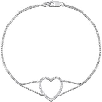 Delmar Diamond Open Heart Bracelet - 0.08ct. in White Gold at Nordstrom Rack