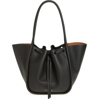 Proenza Schouler Large Ruched Pebbled Leather Tote in Black at Nordstrom