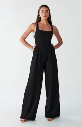 BWLDR Cherie Jumpsuit in Black at Nordstrom, Size 10