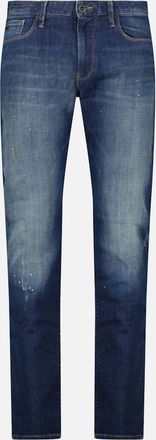 Emporio Armani Mens Emporio Armani J06 Slim Fit 5 Pocket Paint Splatter Jeans Blue - Size: 30/32
