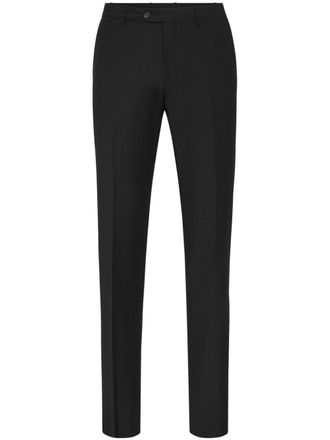 Philipp Plein straight-leg wool-blend trousers - Black