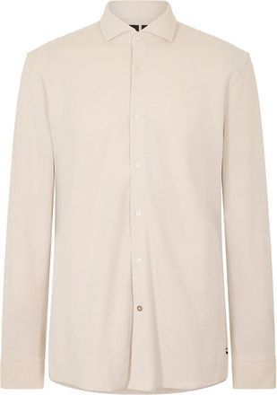 HUGO BOSS Mens Hank Spread 243 10262046 01 Oxford Shirt in Light Beige - Size 16.5 inch