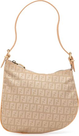 Fendi Womens Baguette Shoulder Bag - Tan Textile - One Size