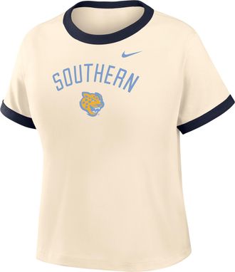 Nike Womens College (Southern University and A&M) Cropped Ringer T-Shirt in Brown | ZW04N9SUAM26-NAB