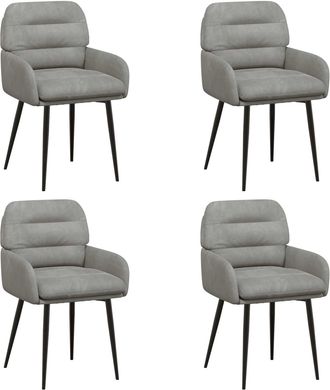 vidaXL Sillas De Comedor 4 Uds. Terciopelo Gris Claro Vidaxl