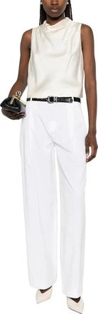 Vince Camille Wide-Leg Broek - Dames - Wijde Broeken - Wit - 2XS - Katoen - Broeken