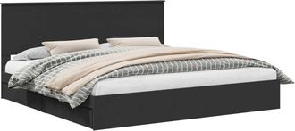 vidaXL Cama Con Almacenamiento Negro 200 X 200 Cm Madera De Ingenier&iacute;a Vidaxl