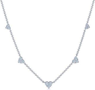Kwiat Sunburst Heart Station Necklace in White Gold at Nordstrom