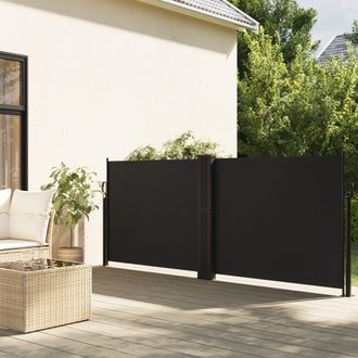 Berkfield Home Retractable Side Awning Black 120x1200 cm