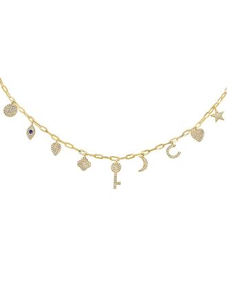 Sabrina Designs 14K 0.49 Ct. Tw. Diamond & Sapphire Charm Necklace