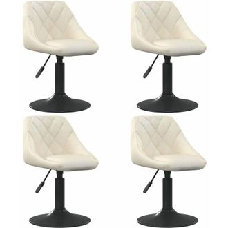 vidaXL Vidaxl - Sillas De Comedor Giratorias 4 Unidades Terciopelo Color Crema