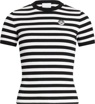 Patou Stripes Rib T-Shirt - Dames - Ronde hals truien - Veelkleurig - S - Katoen - Truien & Vesten